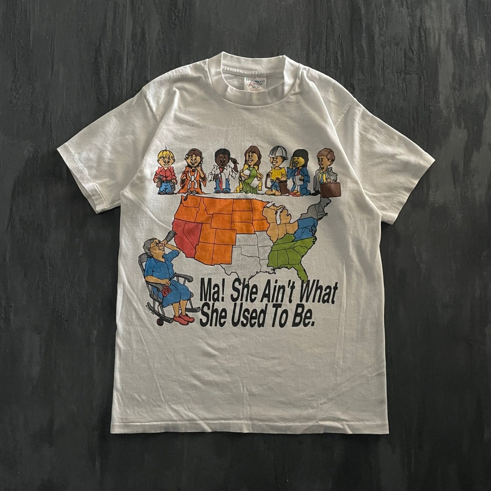 Vintage Ma she ain't what she used to be Shirt Mens Large White 1990s